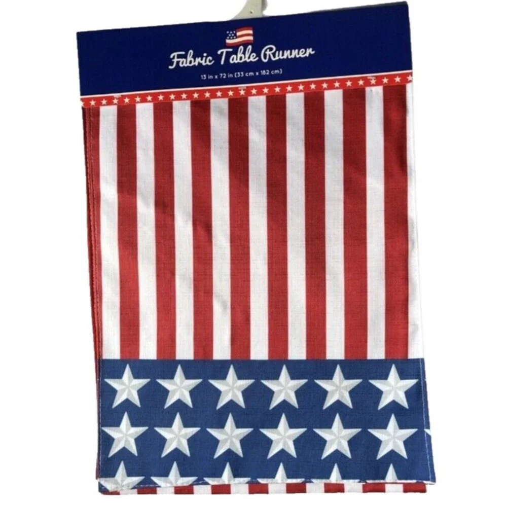 American Flag Patriotic 4th Of July Table Runner 13x72
